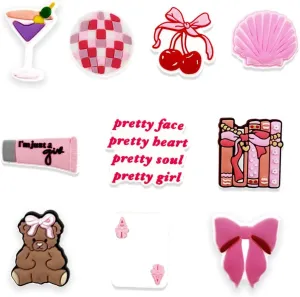 10PCS Coquette Shoe Charms,Coquette Girly Bow Aesthetic Charms for Shoe Decoration,Gifts for Girls, Adults