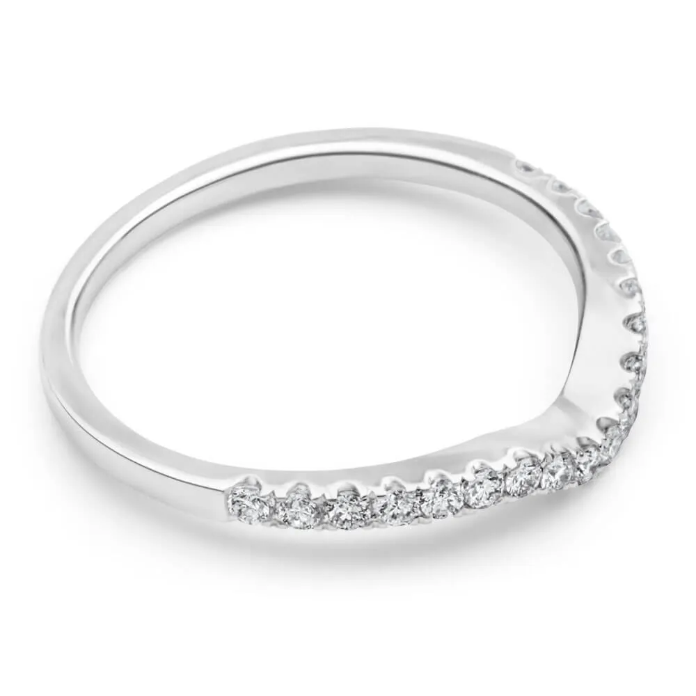 18ct White Gold 'Carina' Contour Ring With 0.2 Carats Of Diamonds