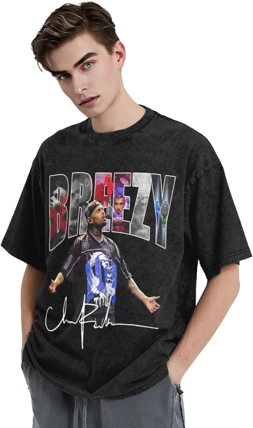 2025 Music Tour T-Shirts Mens Avant Interesting Cotton Retro Top Black