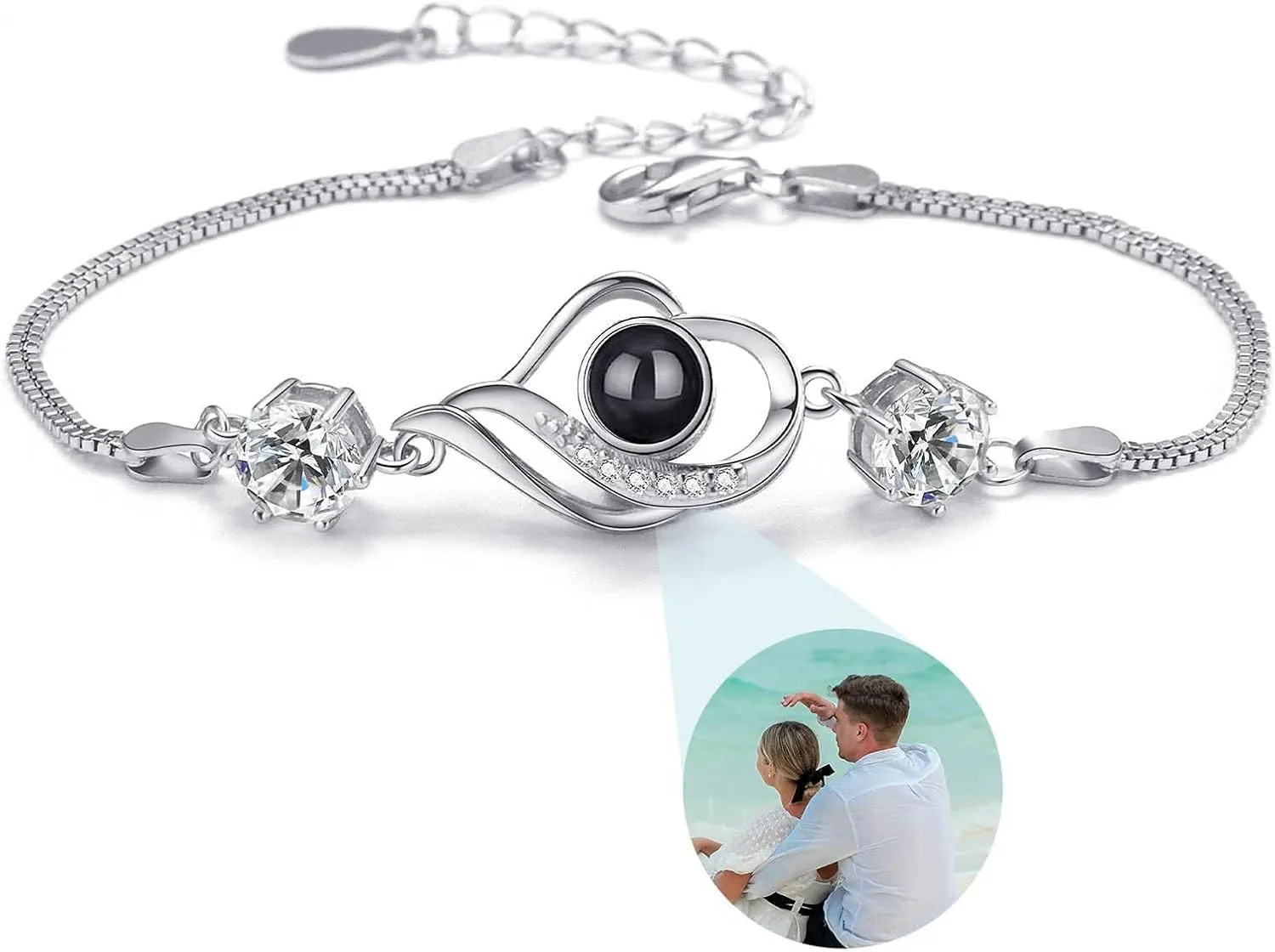 2025 New Custom Bracelet with Picture Inside Projection Bracelets with Photos Personalized Photo Bracelet Customized Gifts for Valentine's Day