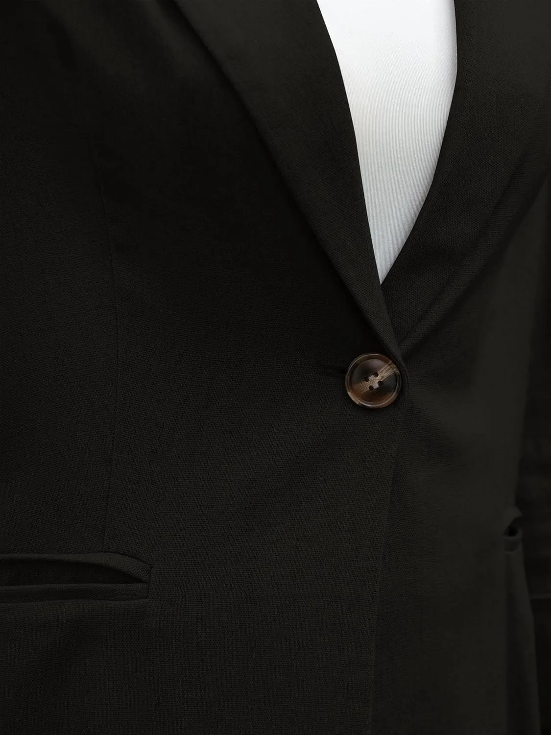 2025 Women's One Button Linen Blazers 3/4 Sleeve Casual Suit Jackets