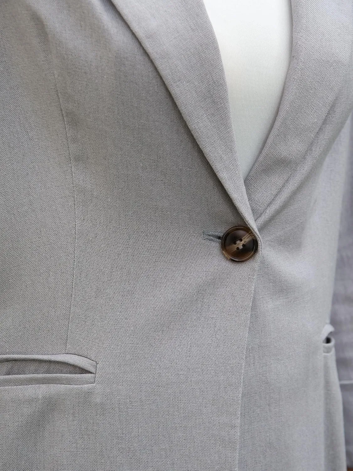 2025 Women's One Button Linen Blazers 3/4 Sleeve Casual Suit Jackets