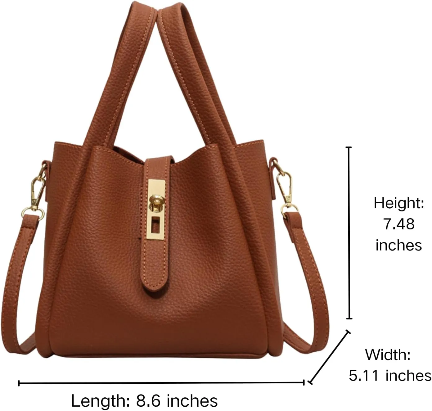 2Pcs Bucket Bags for Women PU Leather Bucket Handbag Work Bucket Tote Bag Trendy Vintage Bucket Shoulder Bag