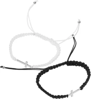 2pcs Couple Friendship Bracelet Wristbands Couples Bracelets Cross Accessory Bracelets Aesthetic Cross Bracelets Chain Bracelets Unique Bracelet Simple Wrist Chain Hand Chain Rope
