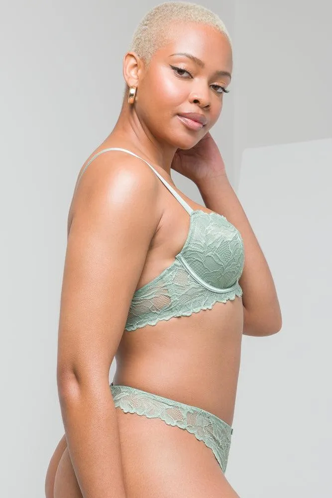 3 Pack lace thongs grey & green