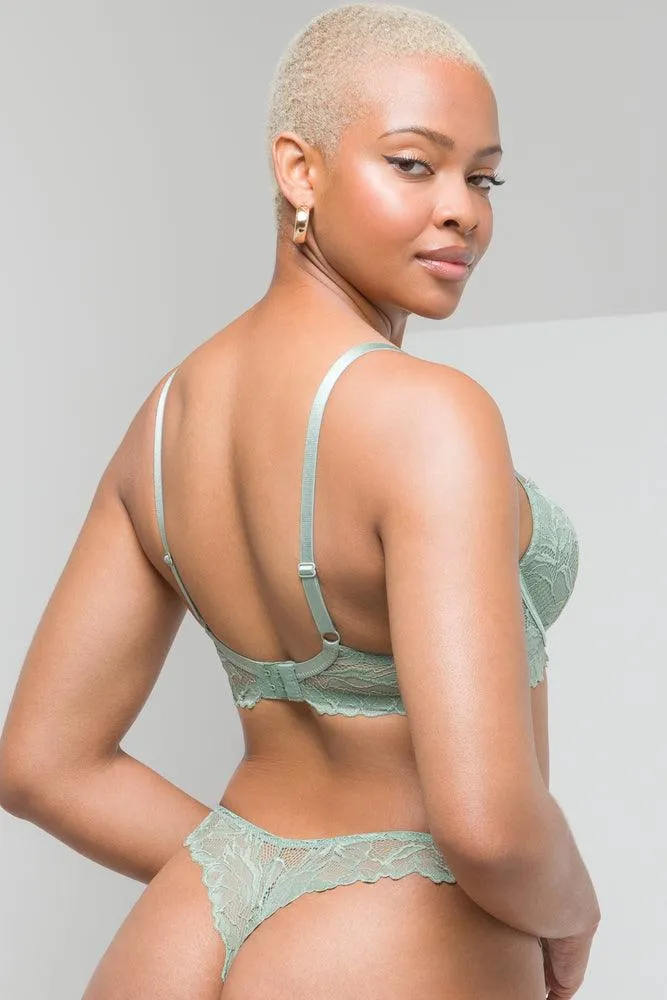 3 Pack lace thongs grey & green