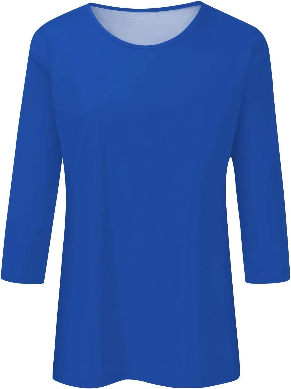 3/4 Length Sleeve Womens Tops Casual Loose Fit Crewneck T Shirts Cute Solid Three Quarter Length Tunic Tops