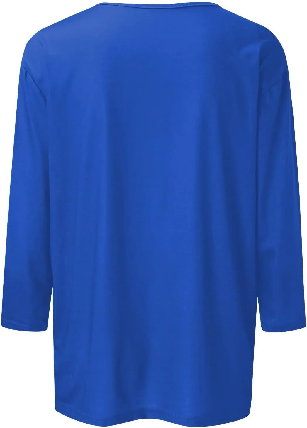 3/4 Length Sleeve Womens Tops Casual Loose Fit Crewneck T Shirts Cute Solid Three Quarter Length Tunic Tops
