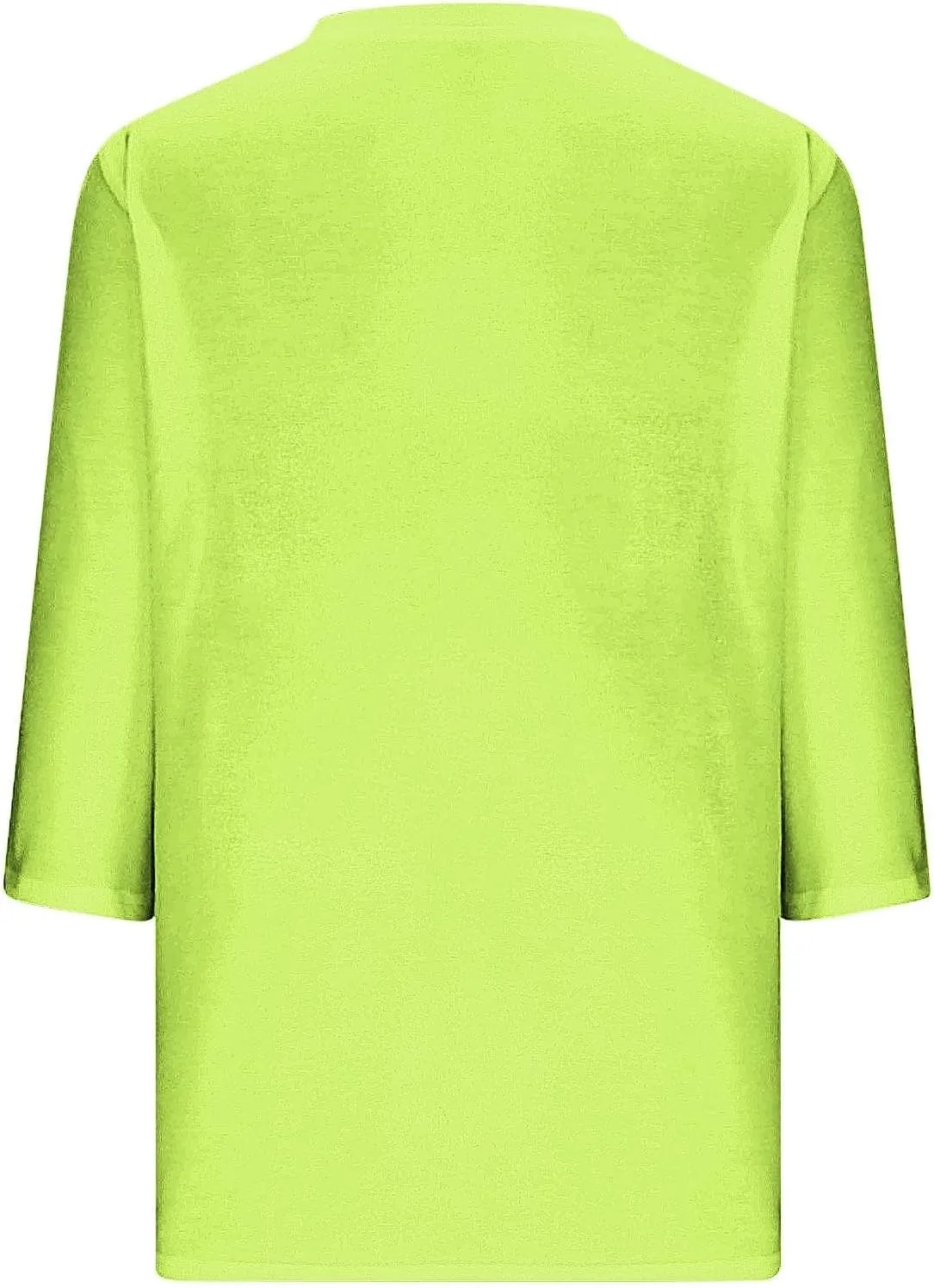3/4 Length Sleeve Womens Tops V Neck Strappy Criss Cross Shirts Solid Color Sexy T-Shirt Casual Loose Fit Blouses