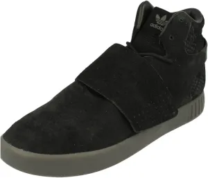 adidas Originals Tubular Invader Strap Mens Hi Top Trainers Shoes (UK 11 US 11.5 EU 46, Black Black Black BB8392)