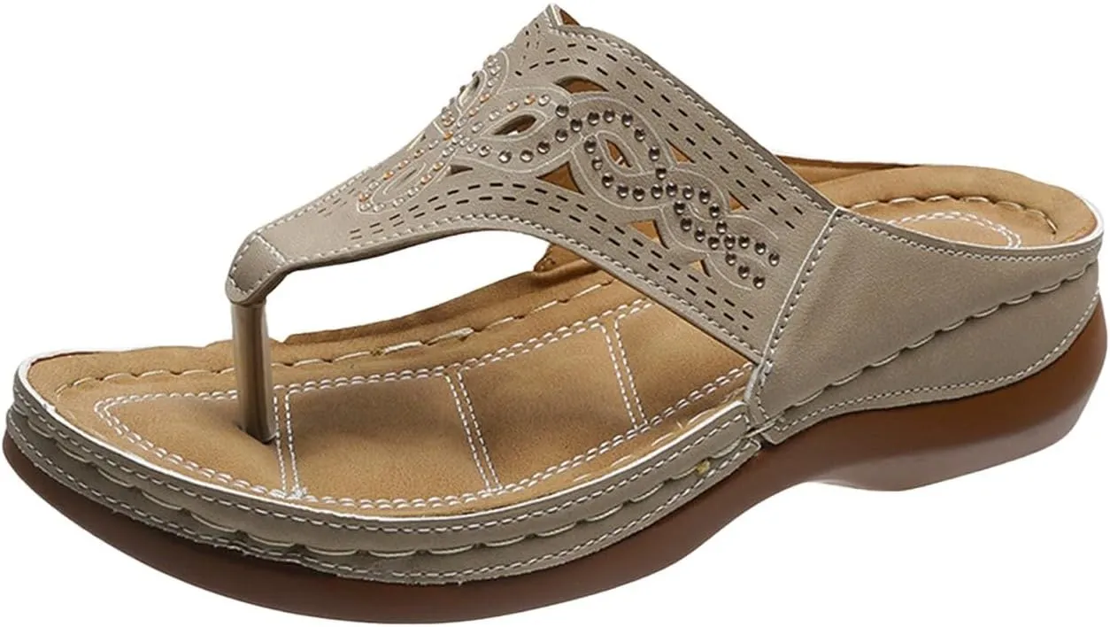 Adjustable Strap Sandals Women Comfortable Summer Walking Arch Support Orthopedic Beach Casual Slide Outdoor Platform Flip Flops Lightweight