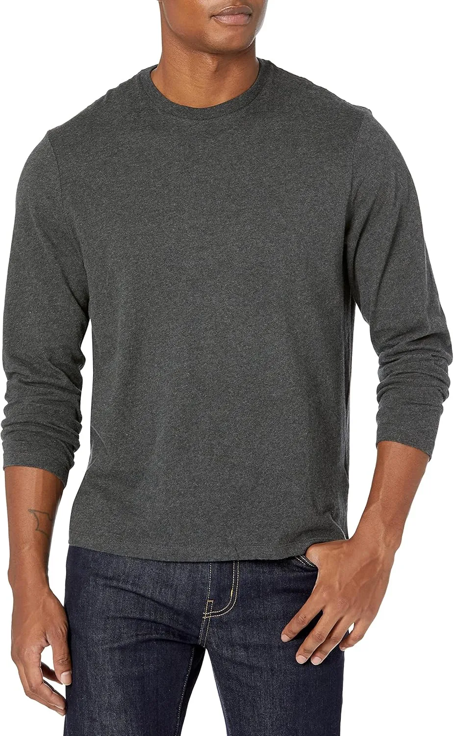 Amazon Essentials Men's Regular-Fit Crewneck T-Shirts, Long-Sleeve