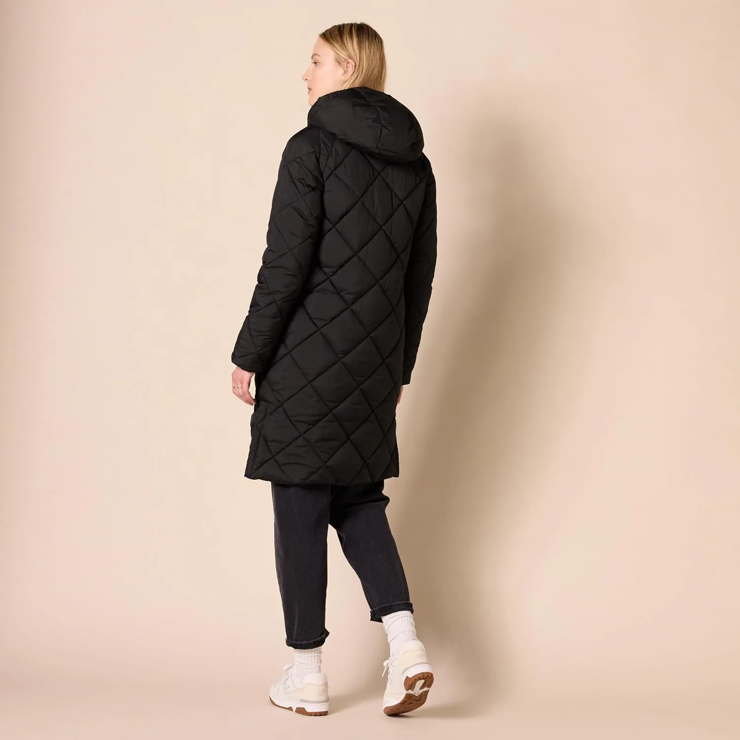 Amazon Essentials Women's Puffer Jacket, Heavyweight Diamond Quilted Knee Length Winter Coat