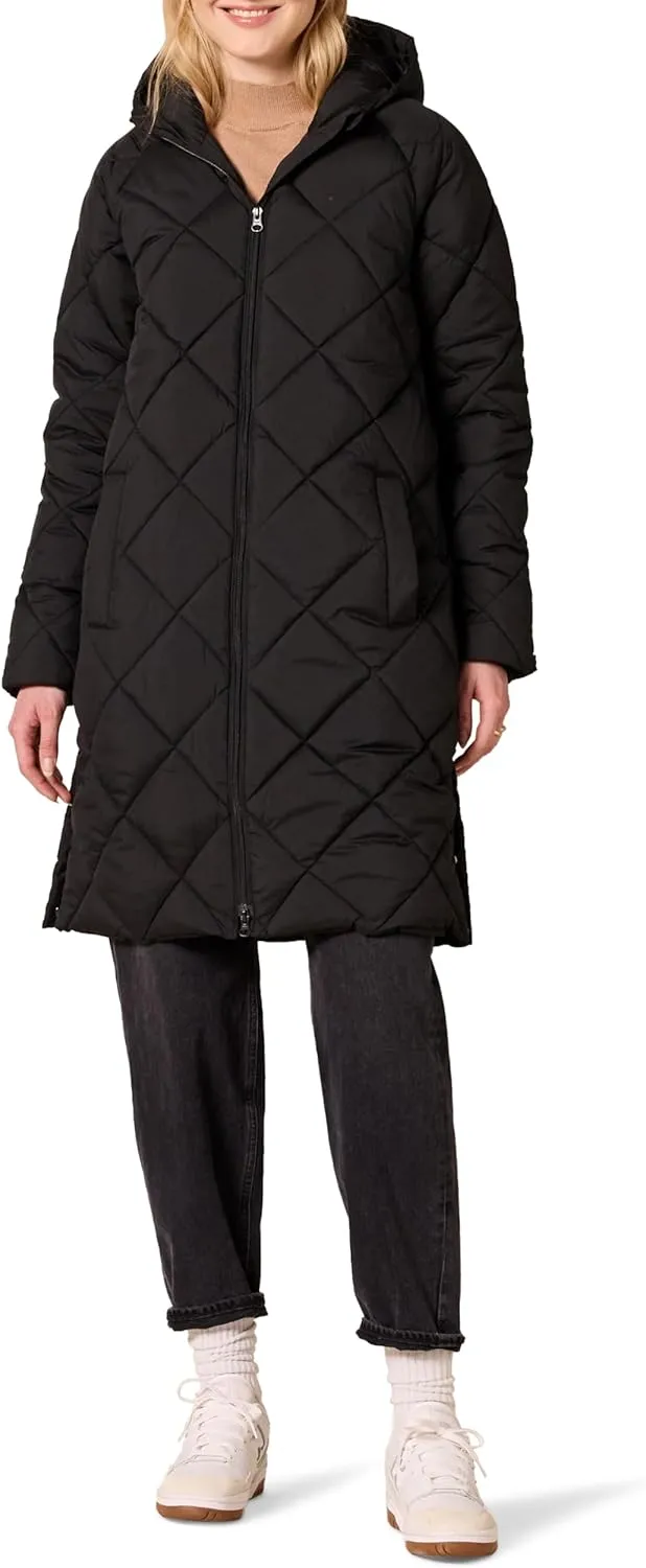 Amazon Essentials Women's Puffer Jacket, Heavyweight Diamond Quilted Knee Length Winter Coat