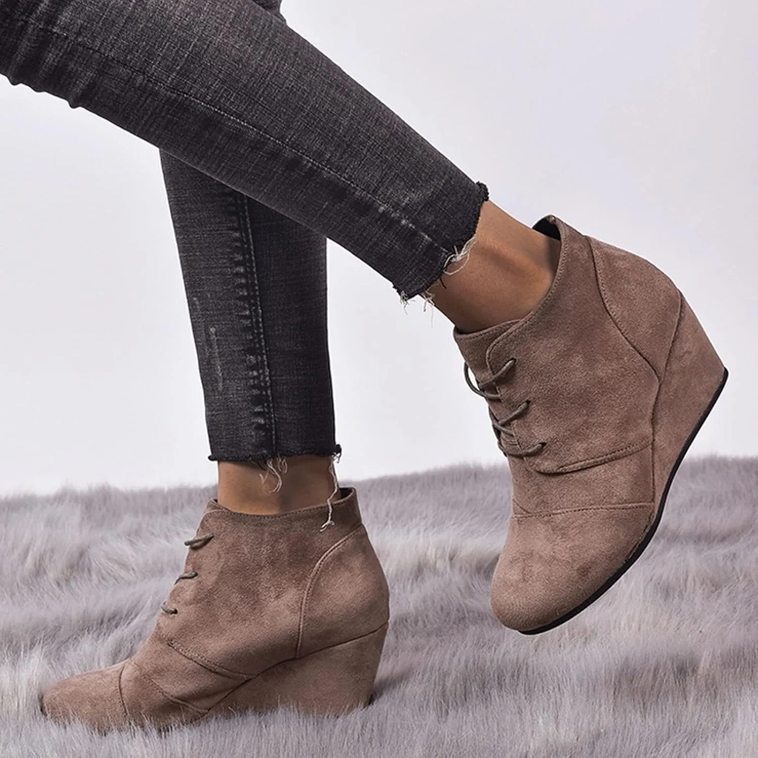 Ankle Boots Women Black Boot Walking Boots Women Lace Up Booties Low Heel Womens Booties and Ankle Boots with Heel Women Ankle Boots Black
