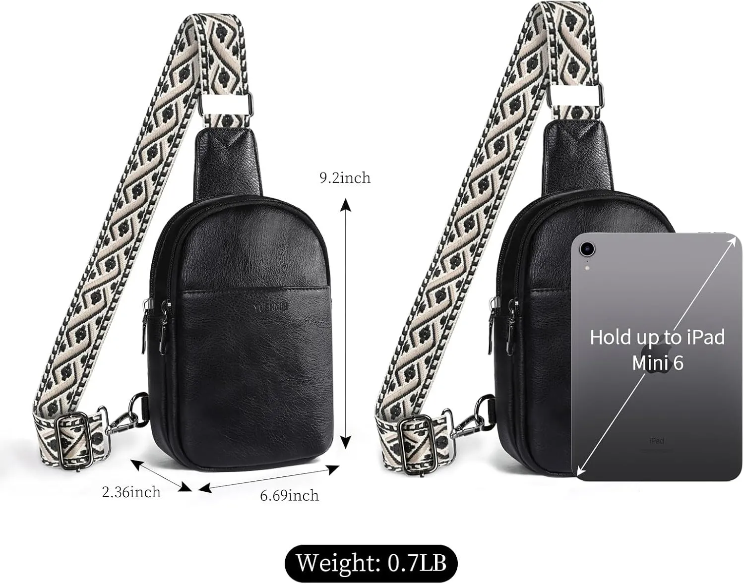 Anti Theft Crossbody Sling Bag for Women Trendy, Small Vegan Leather Cross body Fanny Chest Bag for Traveling