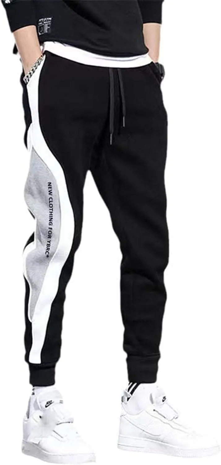 Aoleaky Casual Men's Streetwear Slim Fit Spring Cargo Pants with Ribbons Harem Jogging Pants Featuring Multiple Pockets