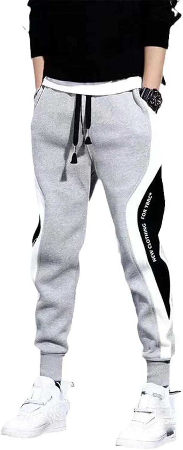 Aoleaky Casual Men's Streetwear Slim Fit Spring Cargo Pants with Ribbons Harem Jogging Pants Featuring Multiple Pockets