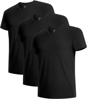 BAMBOO COOL Men's Undershirts Stretch V Neck T-Shirts,Breathable and Moisture-Wicking Tees for Men 3 Pack