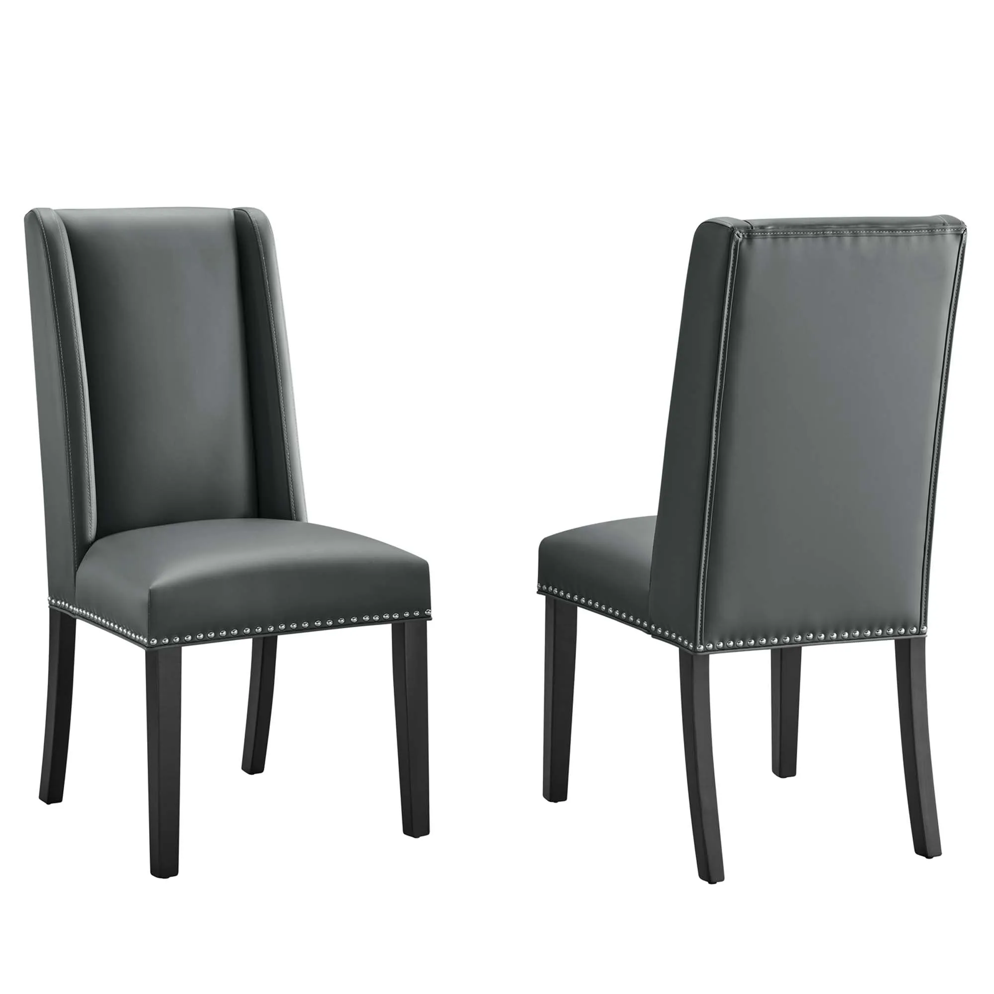 Baron Dining Chair Vinyl Set of 2 by Modway