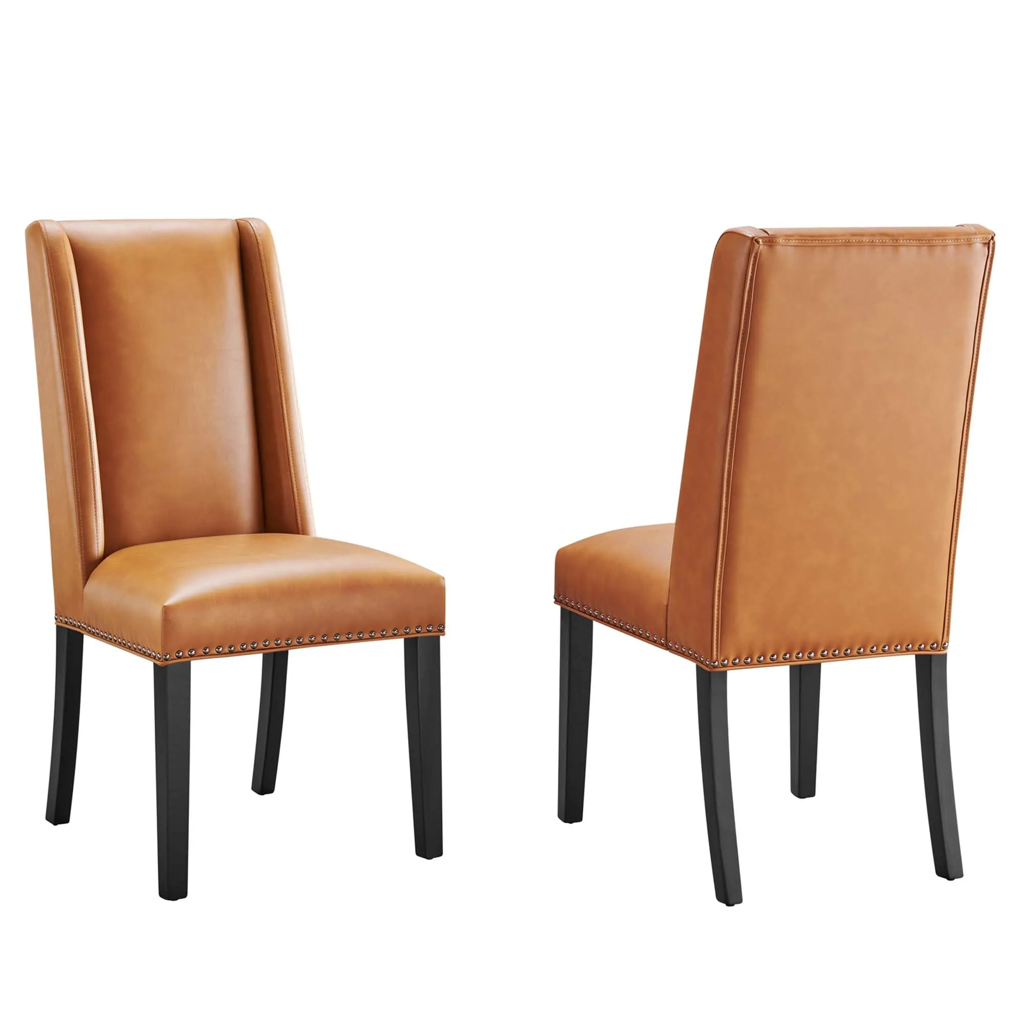 Baron Dining Chair Vinyl Set of 2 by Modway