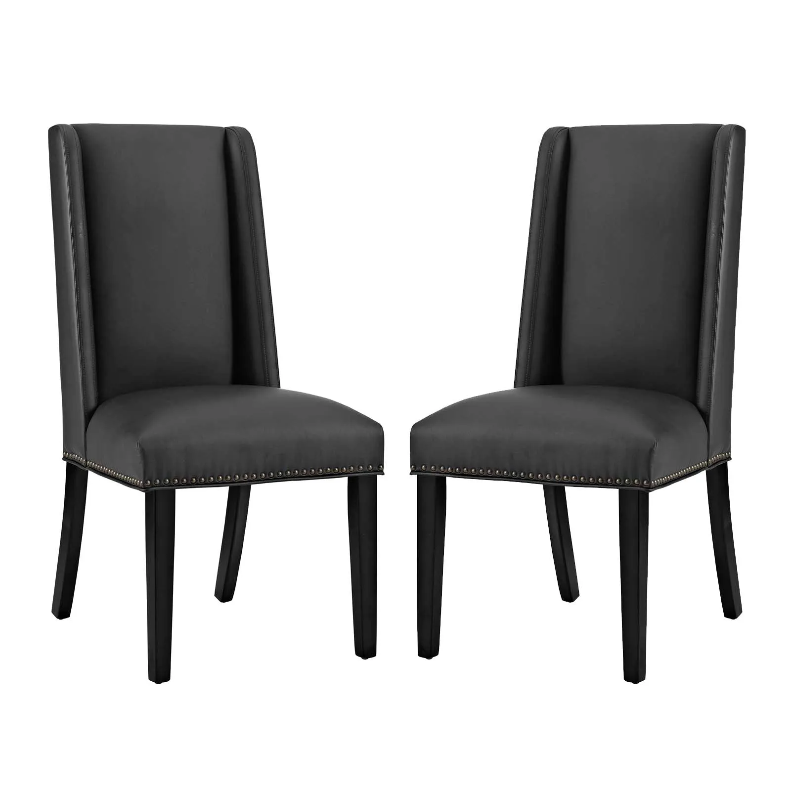 Baron Dining Chair Vinyl Set of 2 by Modway
