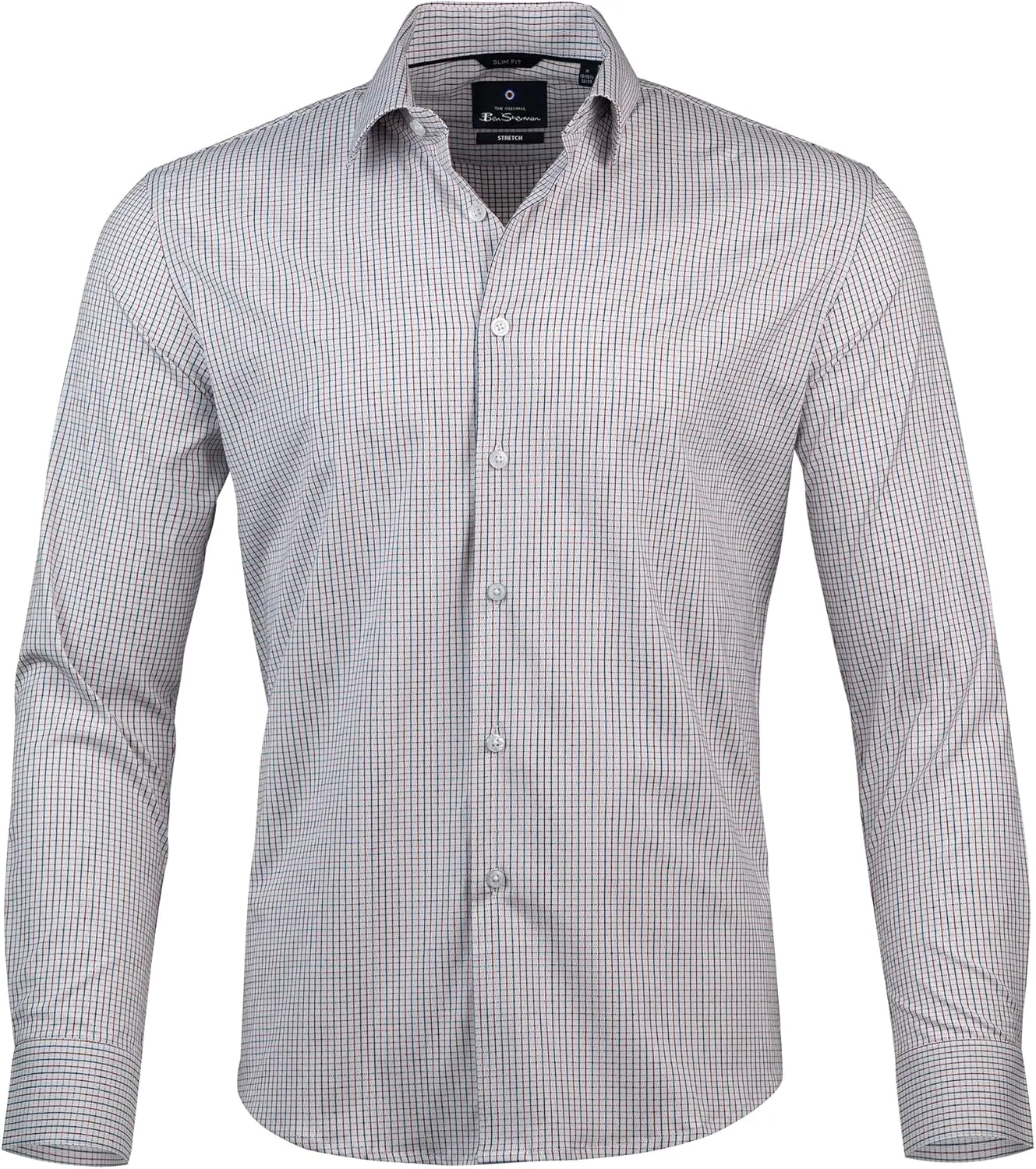 Ben Sherman Slim Fit Long Sleeve Button Down Dress Shirts for Men - Wrinkle Free Long Sleeve Shirt Mens Formal 4-Way Stretch