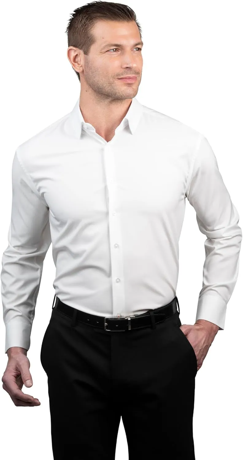 Ben Sherman Slim Fit Long Sleeve Button Down Dress Shirts for Men - Wrinkle Free Long Sleeve Shirt Mens Formal 4-Way Stretch