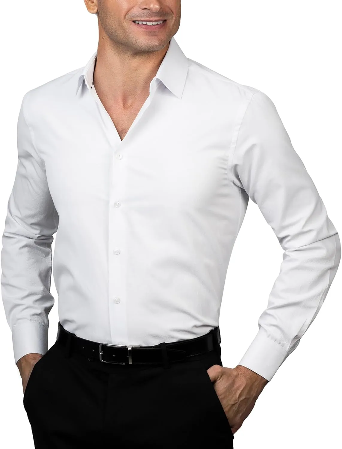 Ben Sherman Slim Fit Long Sleeve Button Down Dress Shirts for Men - Wrinkle Free Long Sleeve Shirt Mens Formal 4-Way Stretch