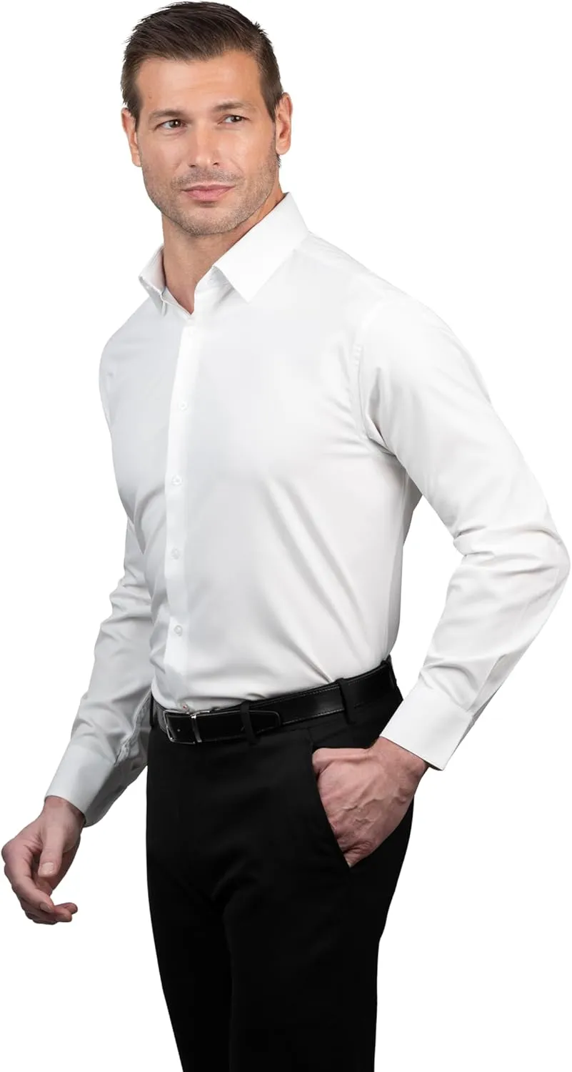 Ben Sherman Slim Fit Long Sleeve Button Down Dress Shirts for Men - Wrinkle Free Long Sleeve Shirt Mens Formal 4-Way Stretch