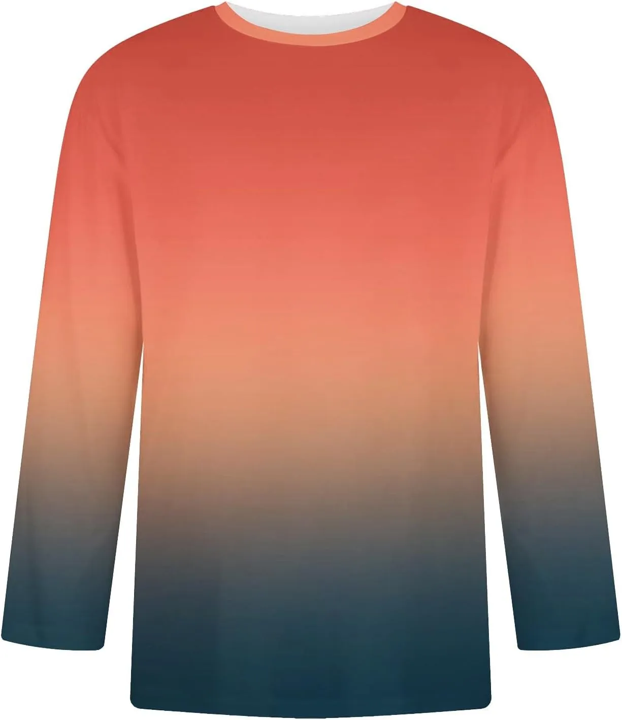 Big and Tall Shirts for Men Long Sleeve Gradient Color Crewneck Sweatshirts Casual Athletic Gym Workout Tee Tops
