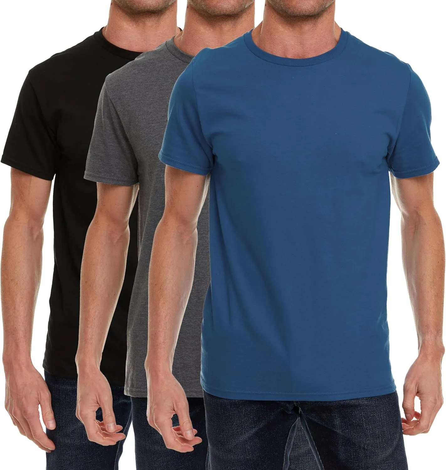 BILLIONHATS 12 Pack Plus Size Men's Cotton T-Shirts Bulk Big & Tall, Premium Fitted, Lightweight Classic Short Sleeve Tees