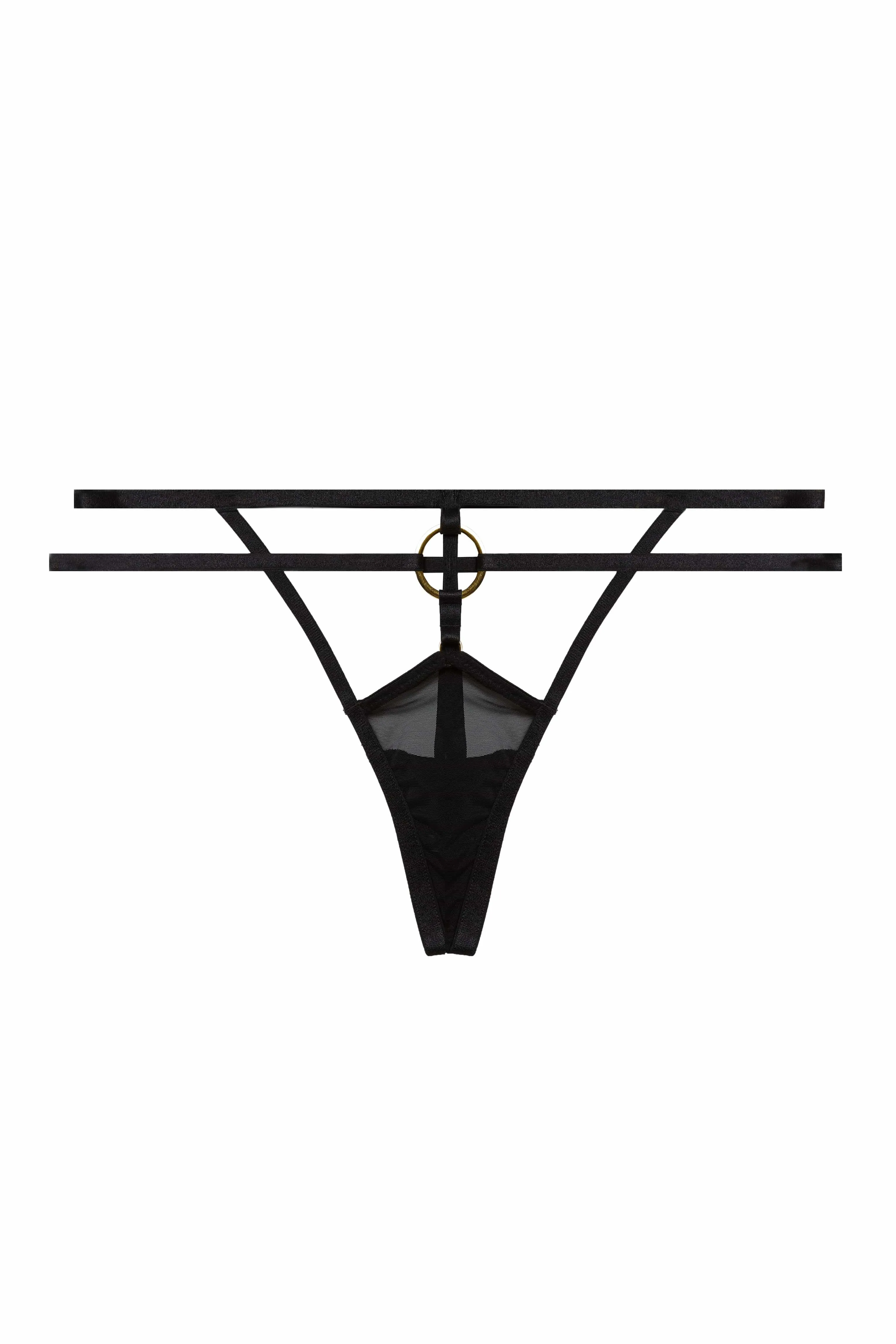 Black Sierra Gold Ring Thong