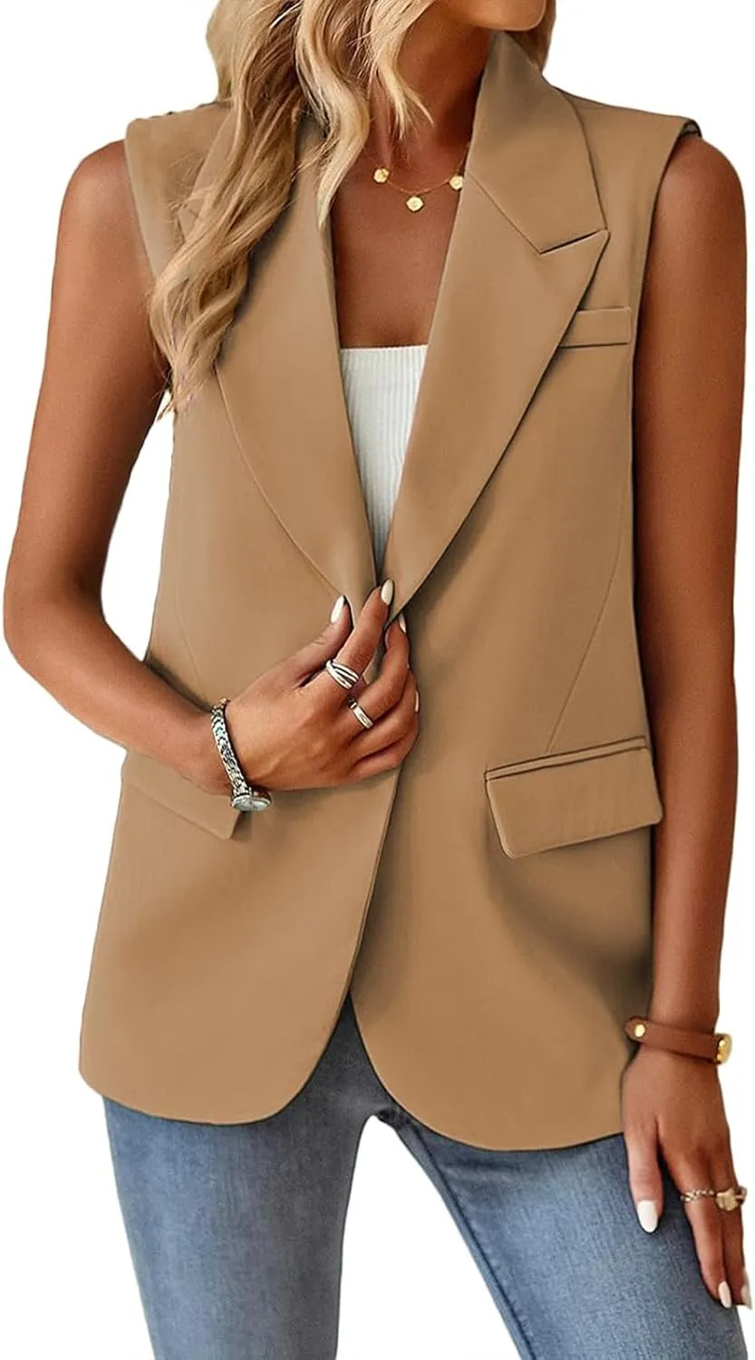 Blazers for Women Business Casual Office Work Suit Jackets Open Front V Neck Blazers One Button Lightweight Jackets