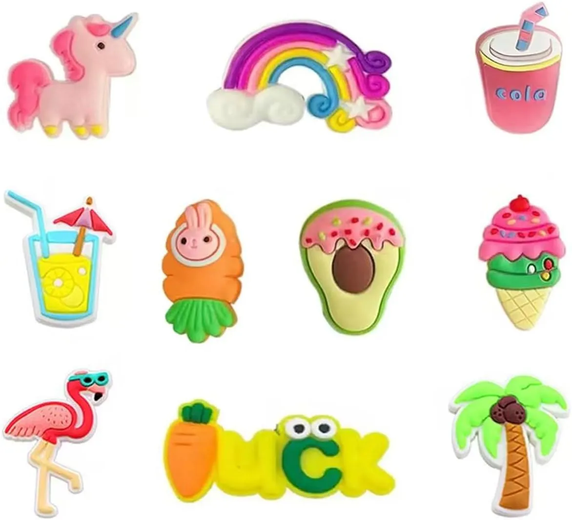 Bowndy Animals Shoe Charms for Clog Shoes - Pin Charms, Bulk Cute Girly Decoration, Random