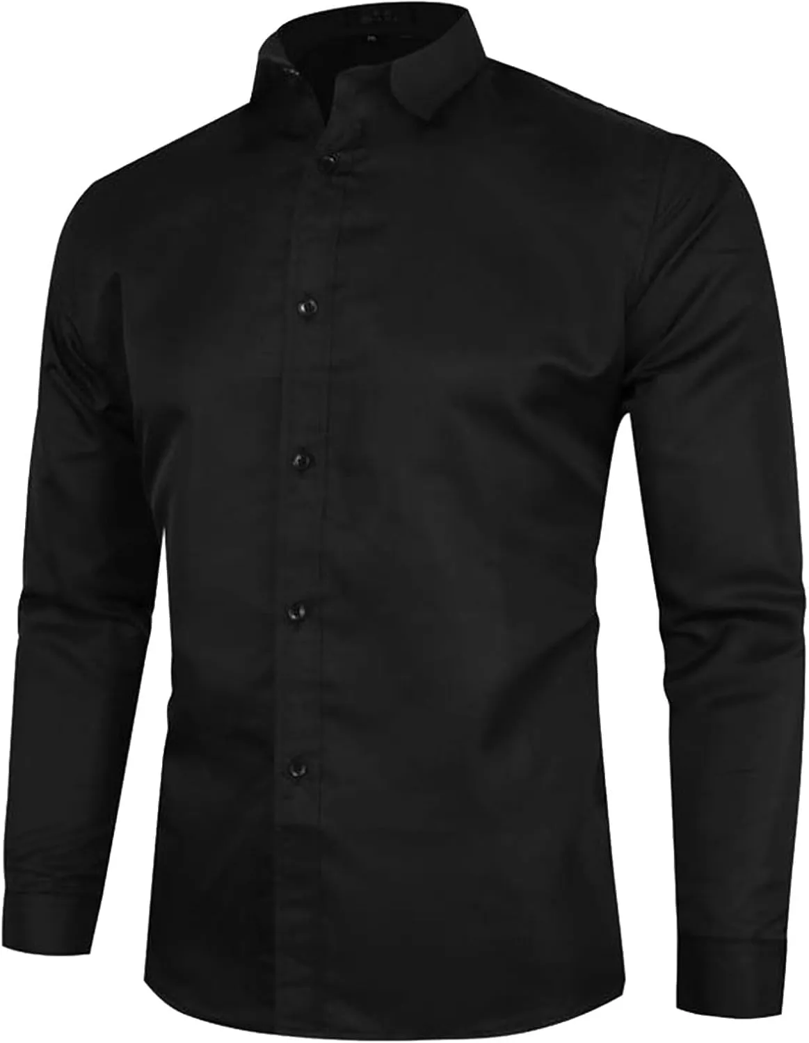 Business Dress Shirts for Men Long Sleeve Oxford Casual Dress Button Down Shirts Untucked Work T-Shirts with Pocket
