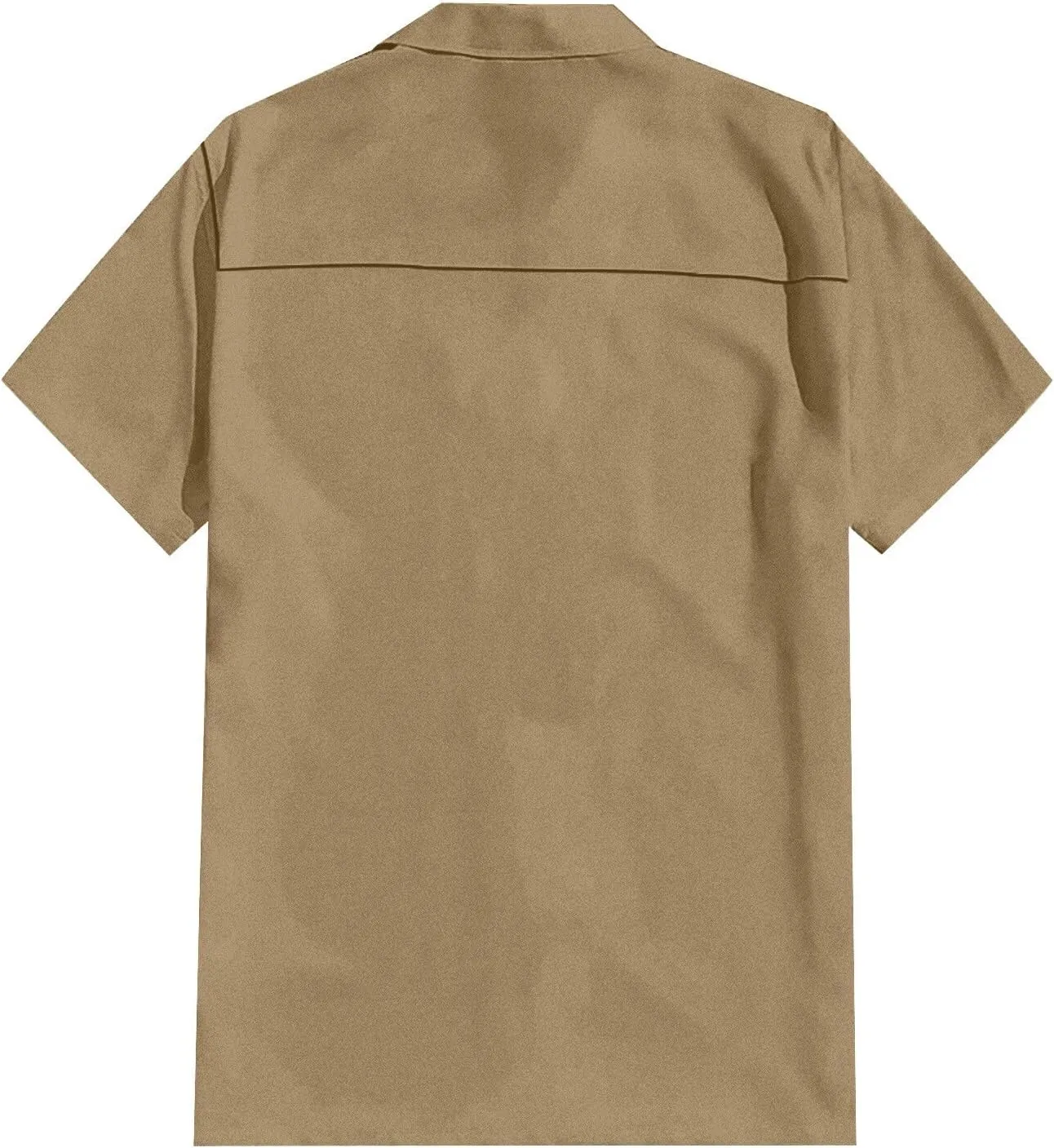 Button Down Shirt Men Casual Short Sleeve Summer Beach Shirts Plus Size Loose Lightweight Linen Shirts