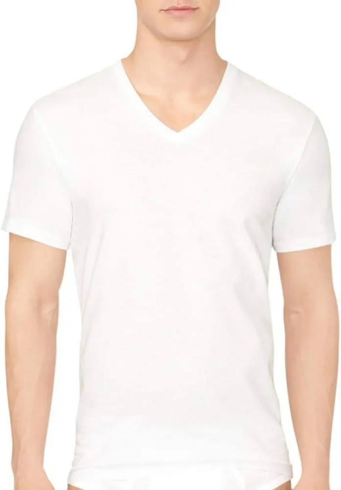 Calvin Klein Men's Short Cotton Multipack V Neck T-Shirts