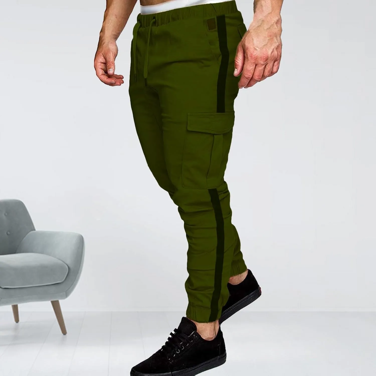 Cargo Pants for Men Baggy Relaxed Casual Sweatpants Classic Tactical Pants Multi Pockets Twill Sport Hiking Pants