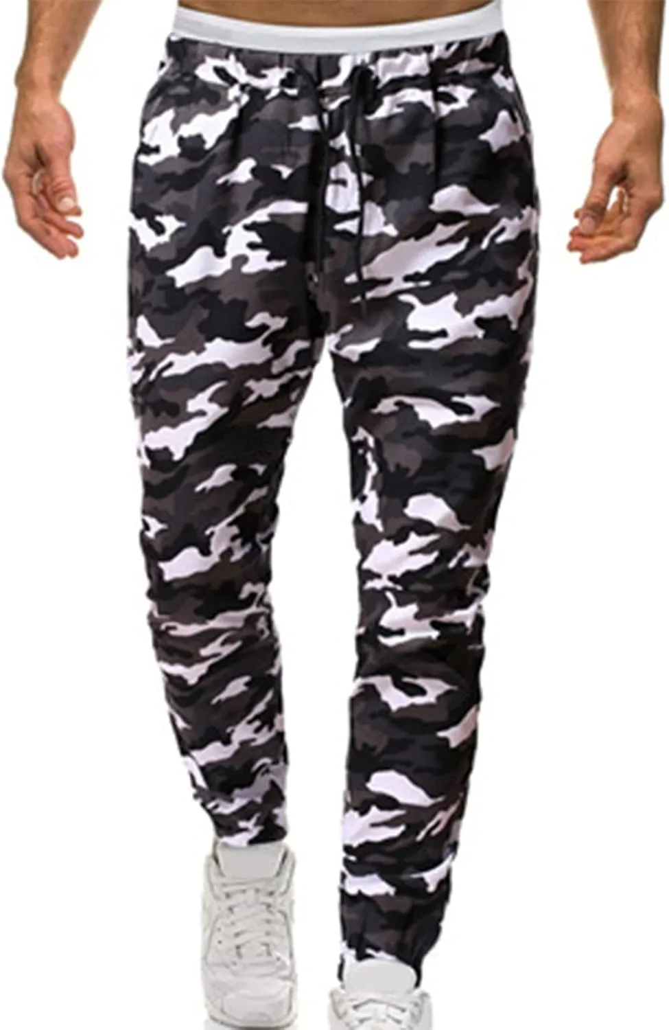 Cargo Pants for Men Work Deep Pockets Casual Drawstring Waist Joggers Classic Breathable Active Fishing Hiking Pants