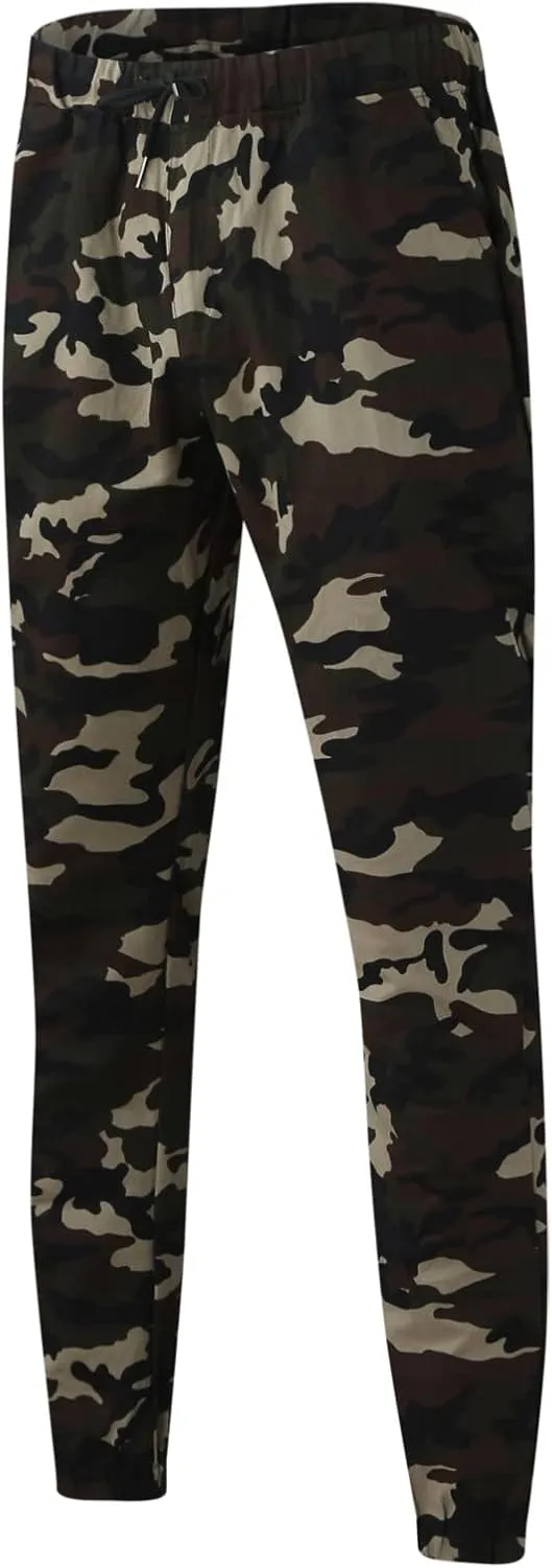 Cargo Pants for Men Work Deep Pockets Casual Drawstring Waist Joggers Classic Breathable Active Fishing Hiking Pants