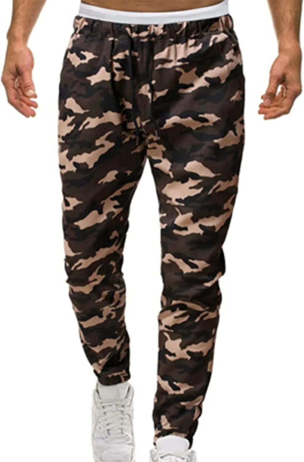 Cargo Pants for Men Work Deep Pockets Casual Drawstring Waist Joggers Classic Breathable Active Fishing Hiking Pants