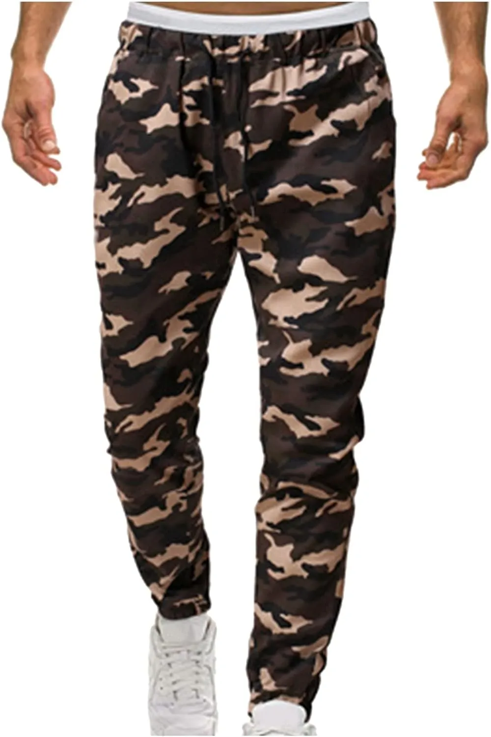 Cargo Pants for Men Work Deep Pockets Casual Drawstring Waist Joggers Classic Breathable Active Fishing Hiking Pants