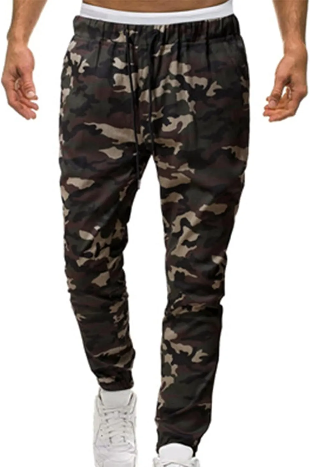 Cargo Pants for Men Work Deep Pockets Casual Drawstring Waist Joggers Classic Breathable Active Fishing Hiking Pants