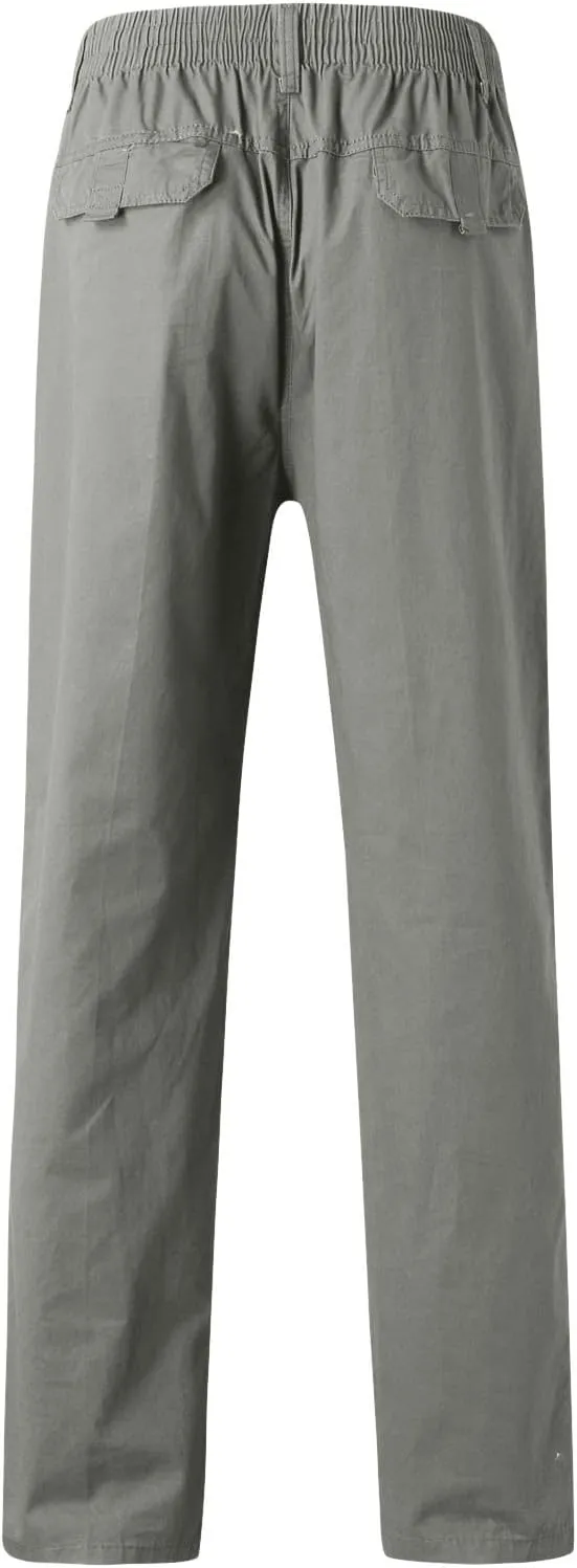 Cargo Pants for Men Work Heavy Duty Casual Hiking Pants Workout Joggers Stretch Twill Track Sweatpants Multi Pockets