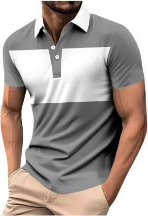 Casual Henley Shirts for Men 2025 Stylish Business Work Shirt Classic Short Sleeve Slim Fit Golf Tennis Tops