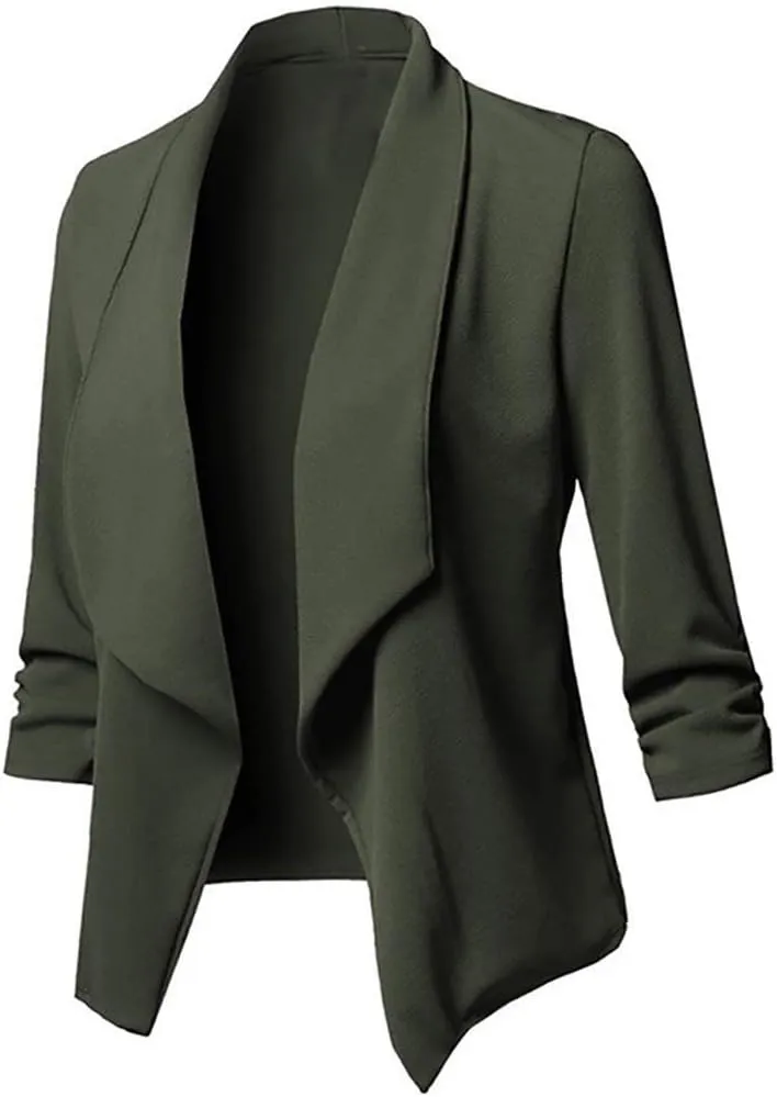 Casual Open Solid Womens Long Front Sleeve Coat Cardigan Jacket Women's Coat Full Length down Coats for Women