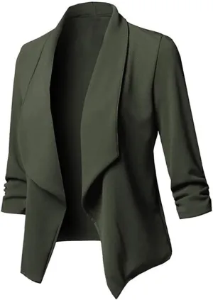 Casual Open Solid Womens Long Front Sleeve Coat Cardigan Jacket Women's Coat Full Length down Coats for Women
