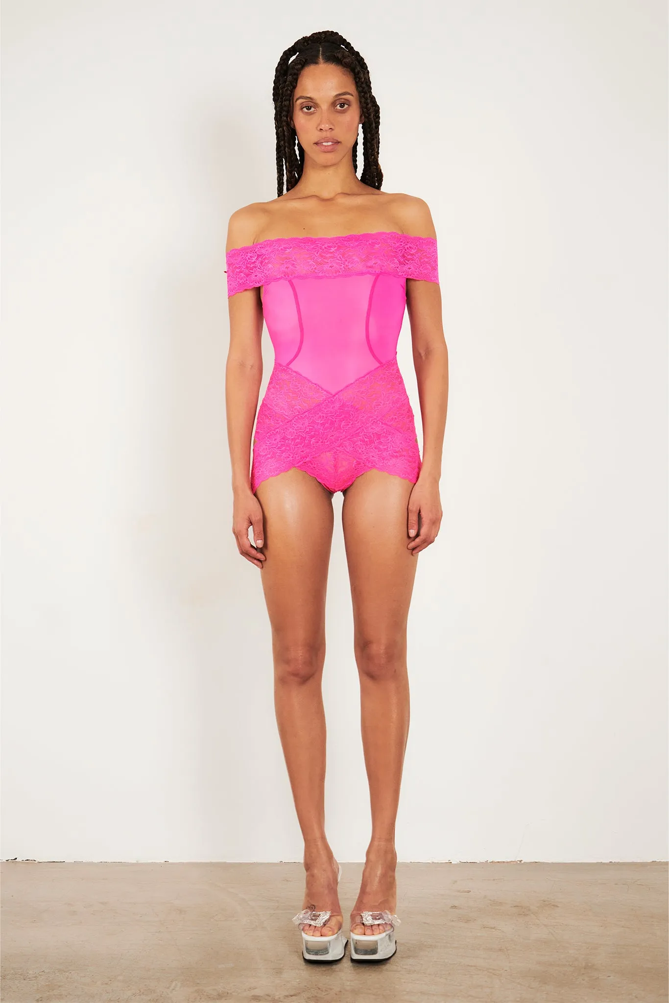 Charm Romper Harlot Pink