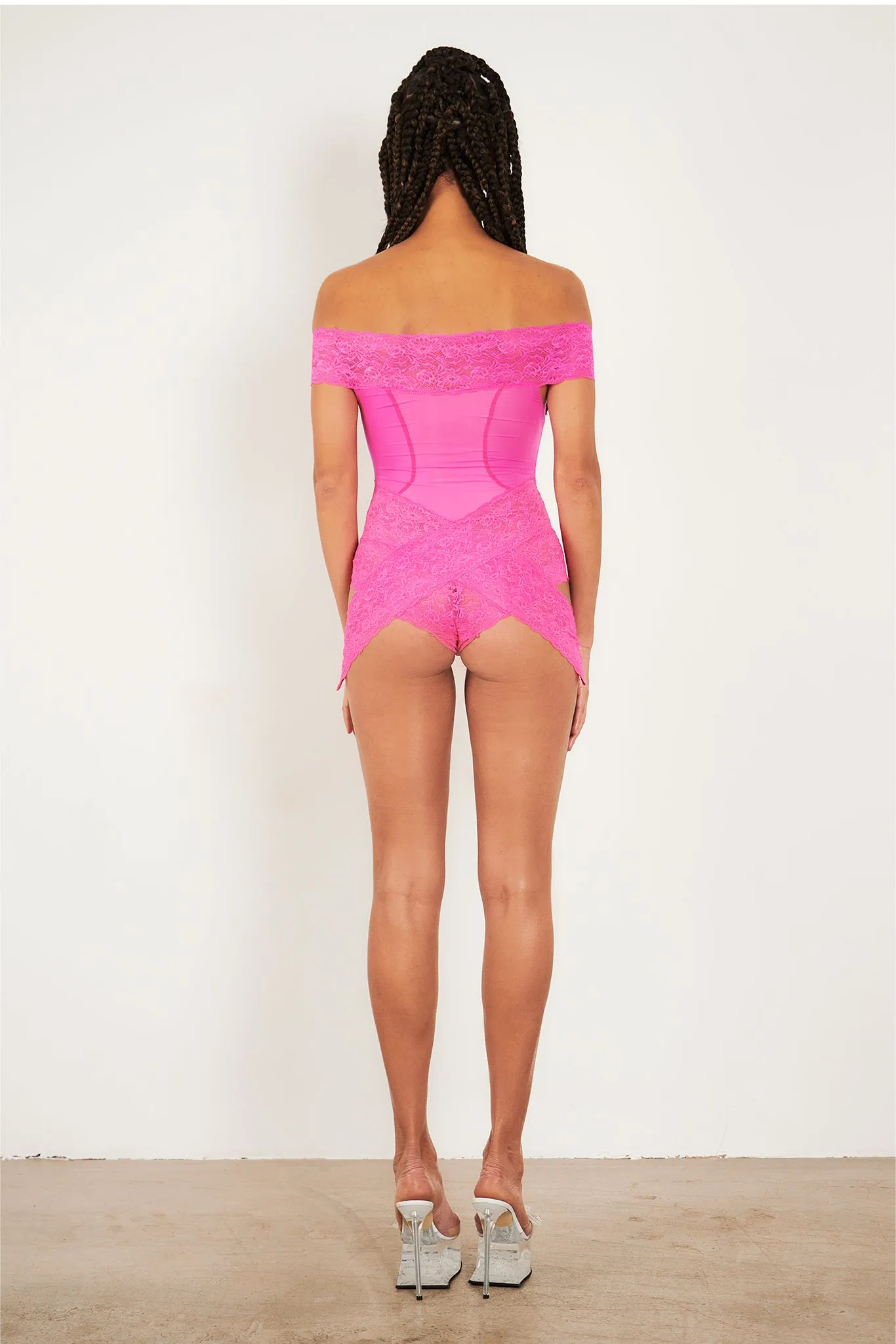 Charm Romper Harlot Pink